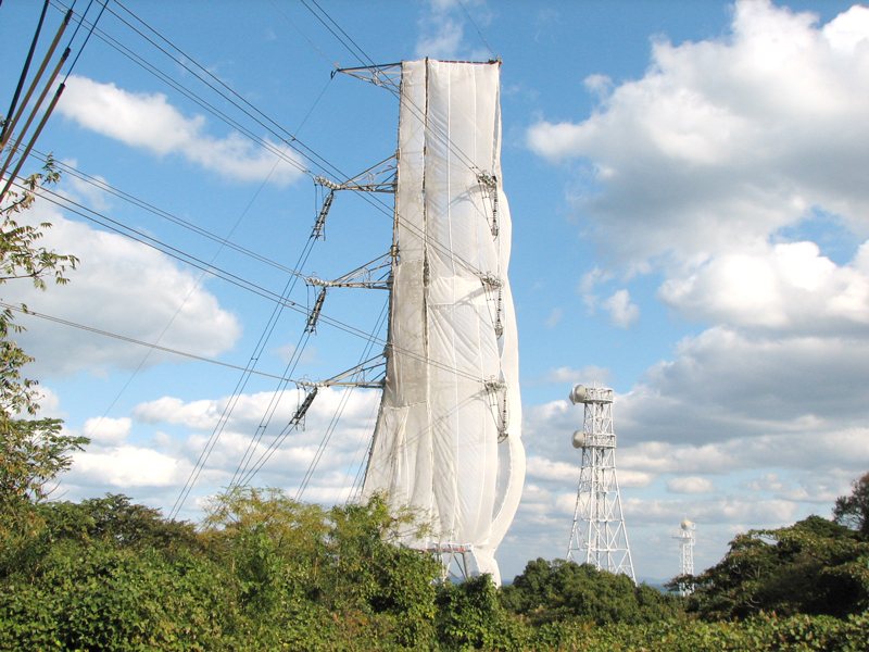 送電鉄塔塗料飛散防護